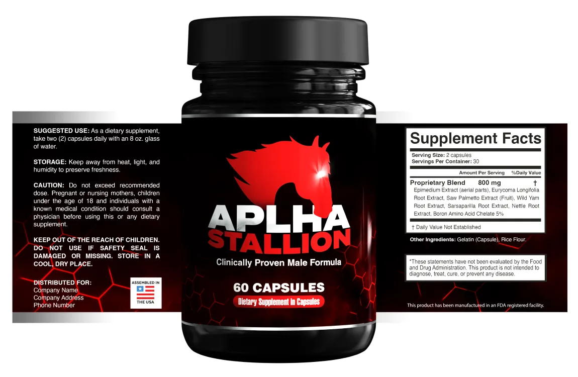 Alpha Stallion Product Label